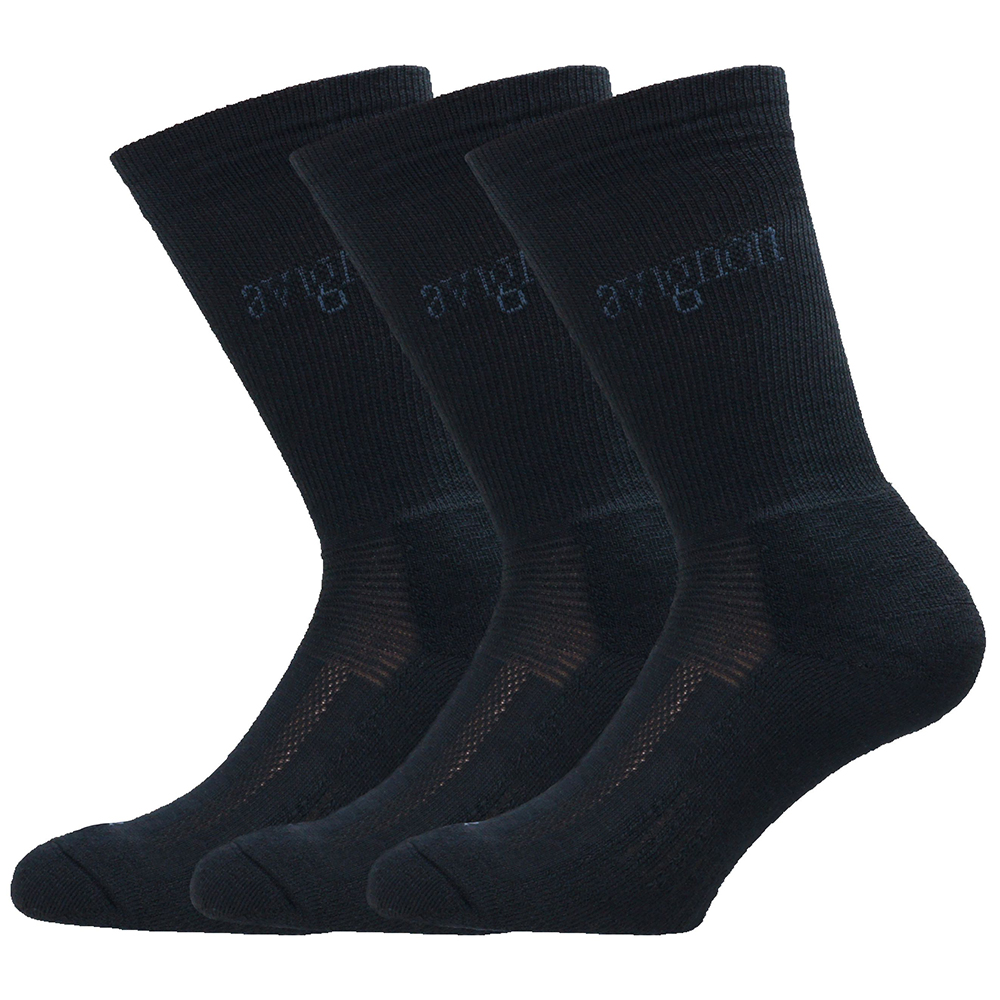 Avignon Terry Merinoull Strumpa 3-Pack Svarta 44-47