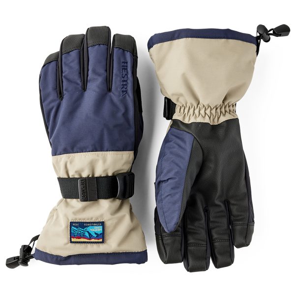 Hestra Handskar Gauntlet Sr. - 5 finger Mörk marinblå & Beige